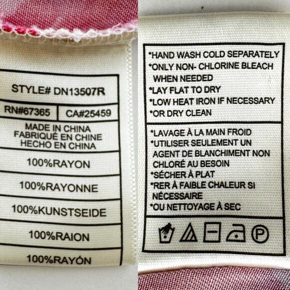 Steve Madden Short Sleeve Floral Romper Coverup Pink/Red S - Picture 9 of 9